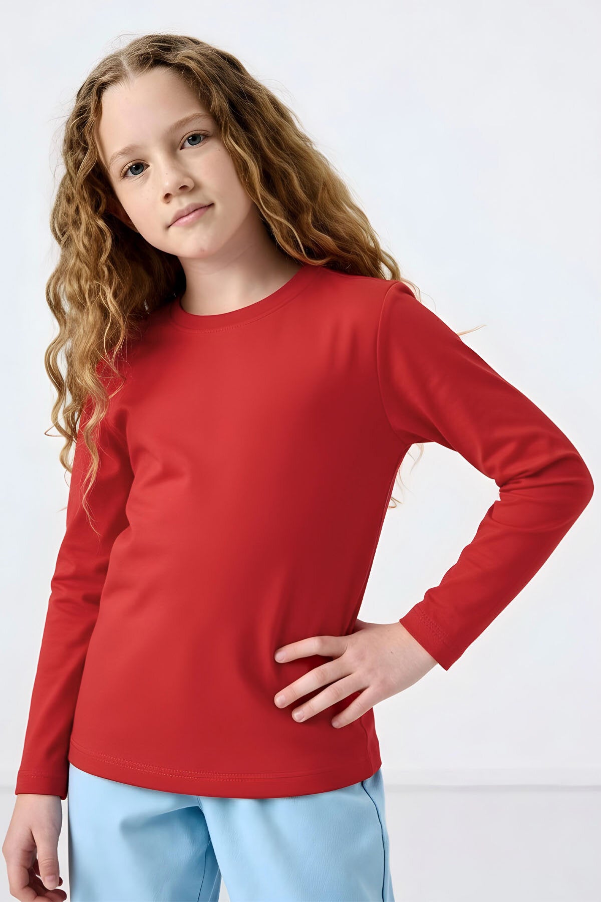Fiesta O Yaka Standart Fit Basic Uzun Kollu Unisex Çocuk T-Shirt - 11329