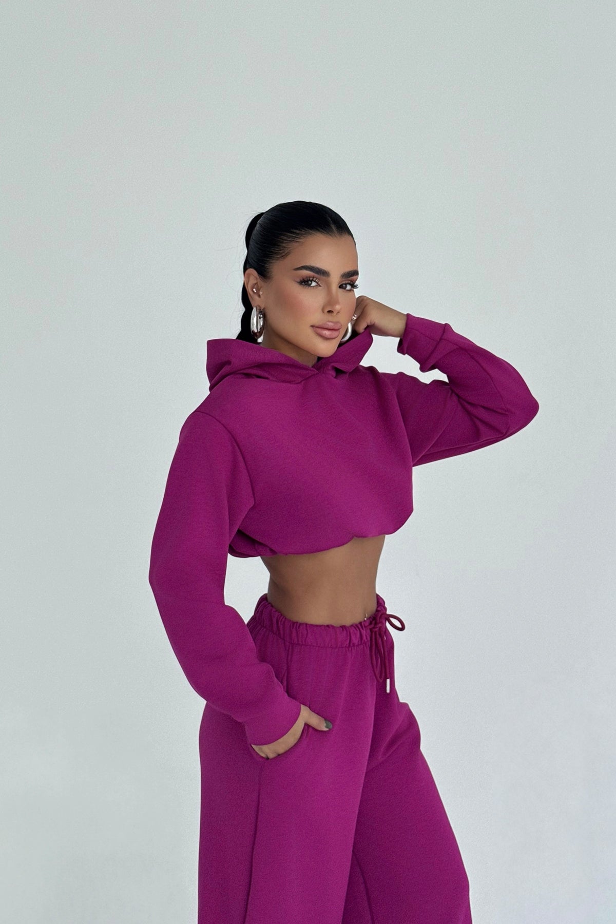 Fuşya Farhi Bağlamalı Eşofman Takımı ATE-2331