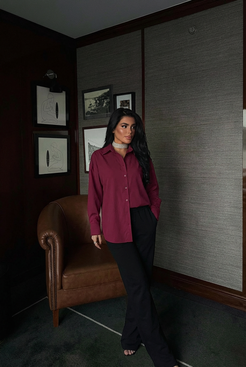 Fuşya Önü Düğmeli Gömlek ATE-2090