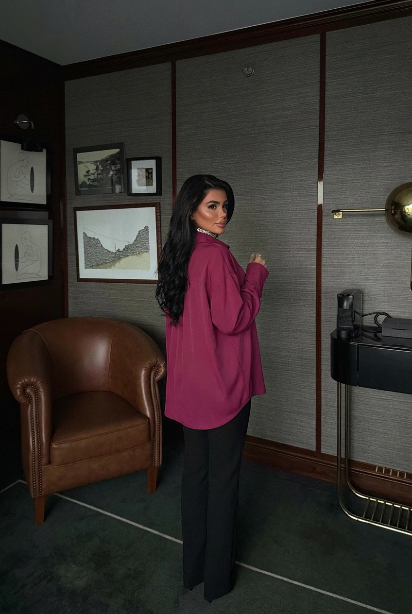 Fuşya Önü Düğmeli Gömlek ATE-2090