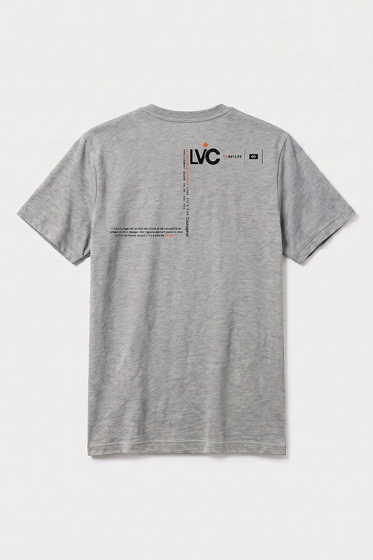 Gri Melanj Standart Fit Baskılı Kısa Kollu Erkek T-Shirt - 88440