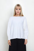 Geniş Yaka Yarasa Kol Oversize Triko Bluz
