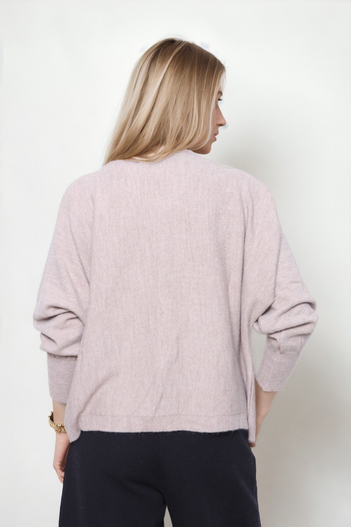 Geniş Yaka Yarasa Kol Oversize Triko Bluz