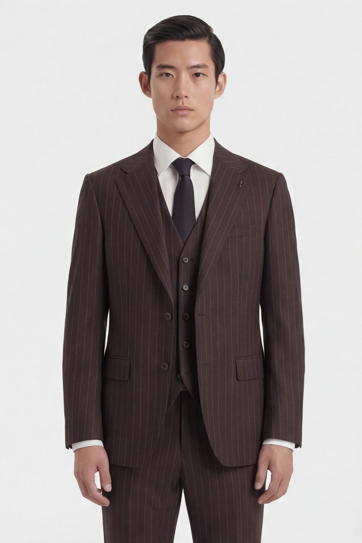 Giotelli Erkek Bordo Dar Kesim Slim Fit Viskon Dokuma Çizgili Klasik Yaka 6 Drop Takım Elbise