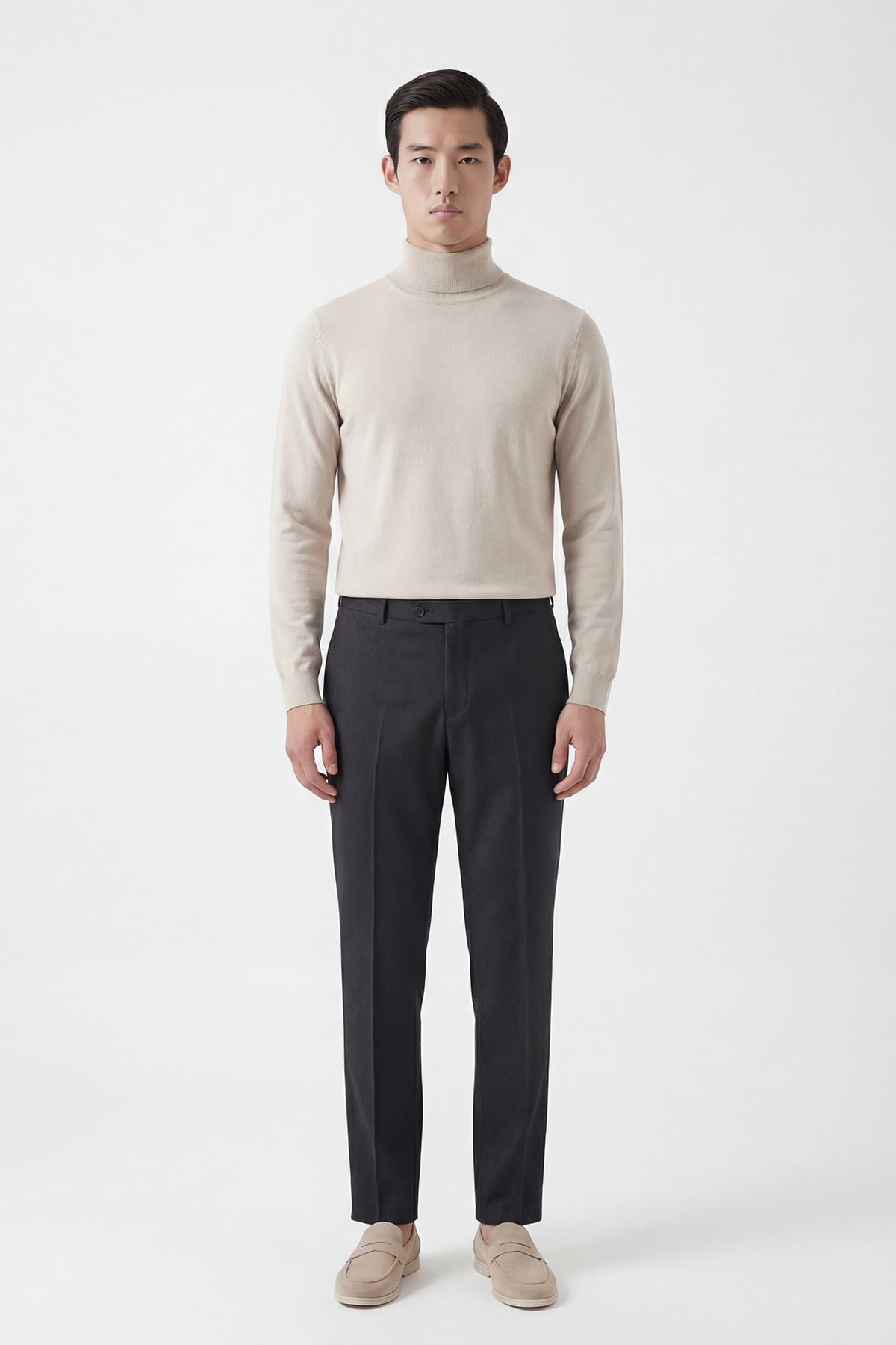 Giotelli Erkek Siyah Dar Kesim Slim Fit Viskon Dokuma Normal Bel Dokuma Pantolon