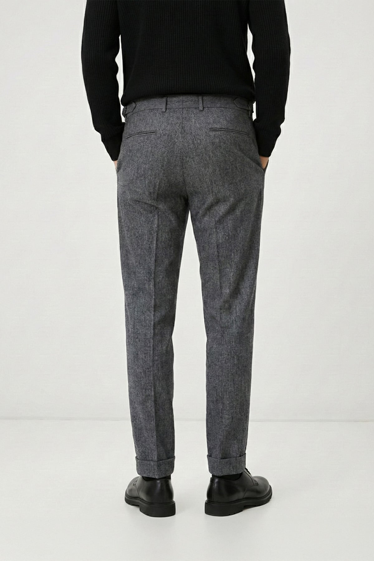 Giotelli Erkek Antrasit Normal Kesim Regular Fit Yün 6 Drop Pantolon