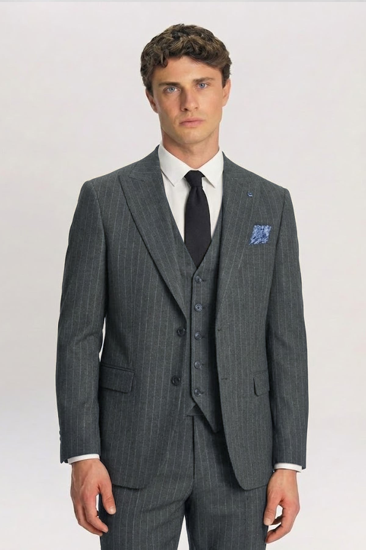 Giotelli Erkek Haki Dar Kesim Slim Fit Viskon 8 Drop Klasik Takım Elbise