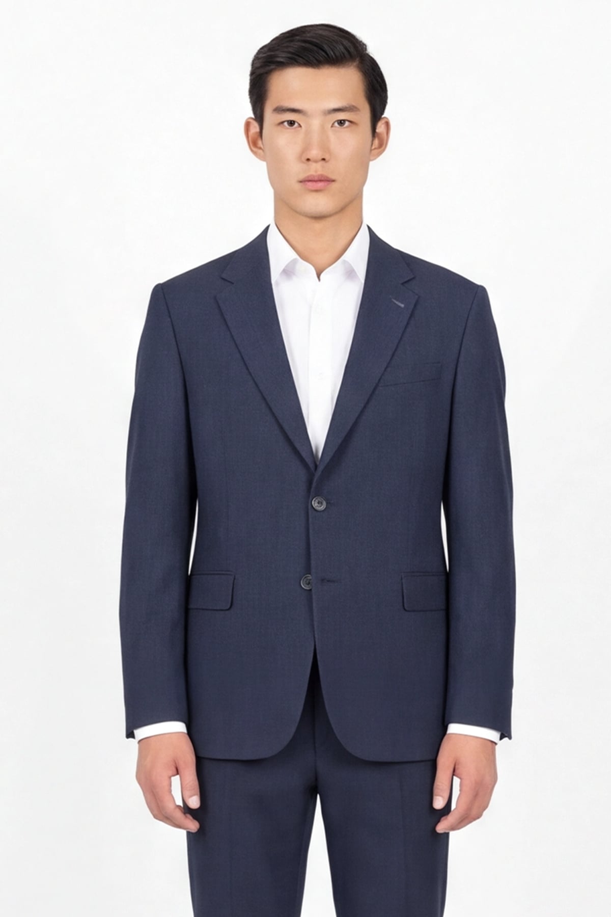 Giotelli Erkek Lacivert Dar Kesim Slim Fit Viskon Dokuma Normal Bel 6 Drop Takım Elbise