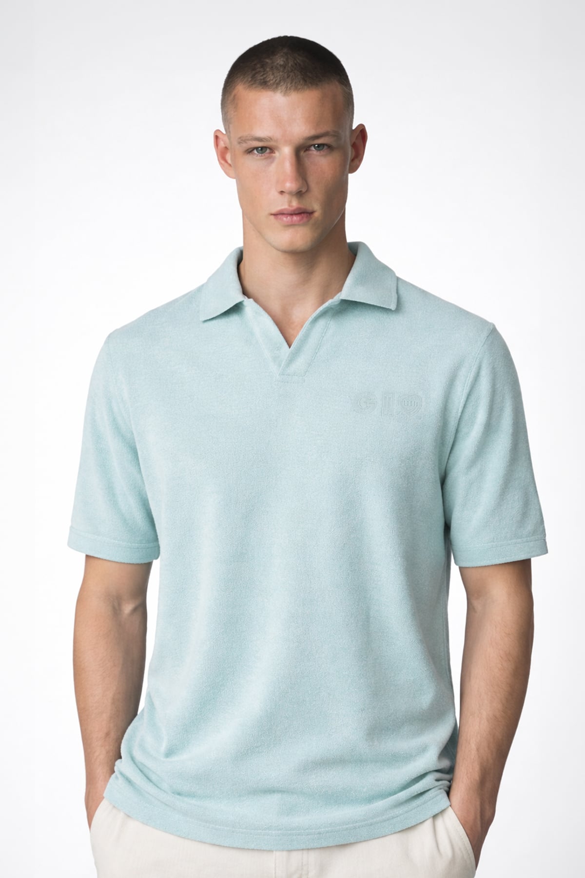 Giotelli Erkek Mint Normal Kesim Regular Fit Havlu Polo Yaka Tişört