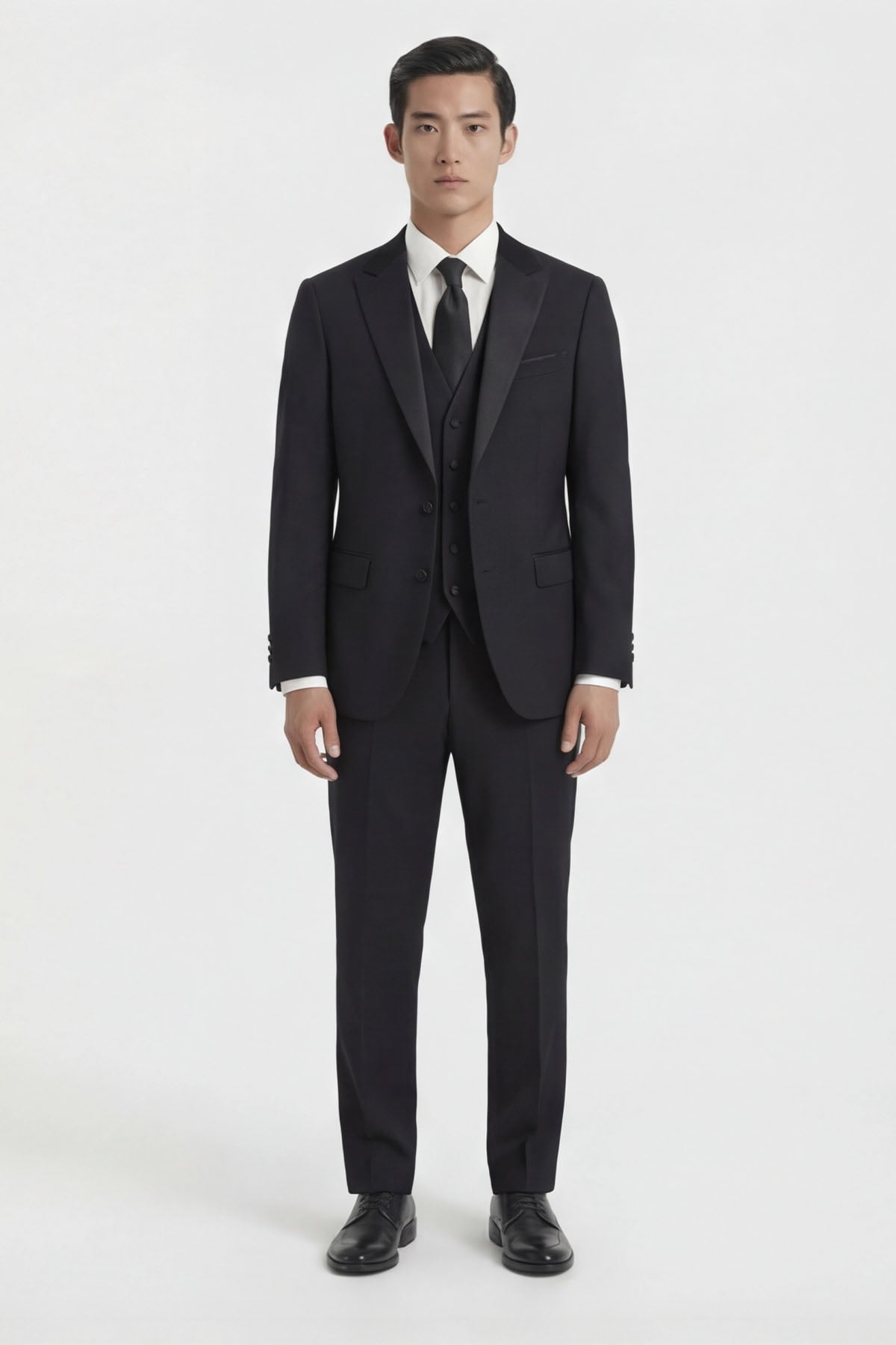 Giotelli Erkek Siyah Dar Kesim Slim Fit Viskon Dokuma Normal Bel 8 Drop Klasik Takım Elbise