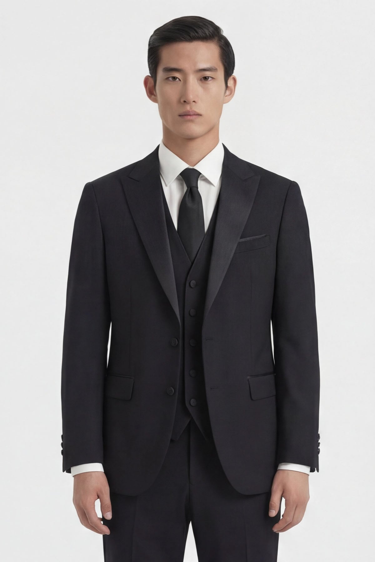Giotelli Erkek Siyah Dar Kesim Slim Fit Viskon Dokuma Normal Bel 8 Drop Klasik Takım Elbise
