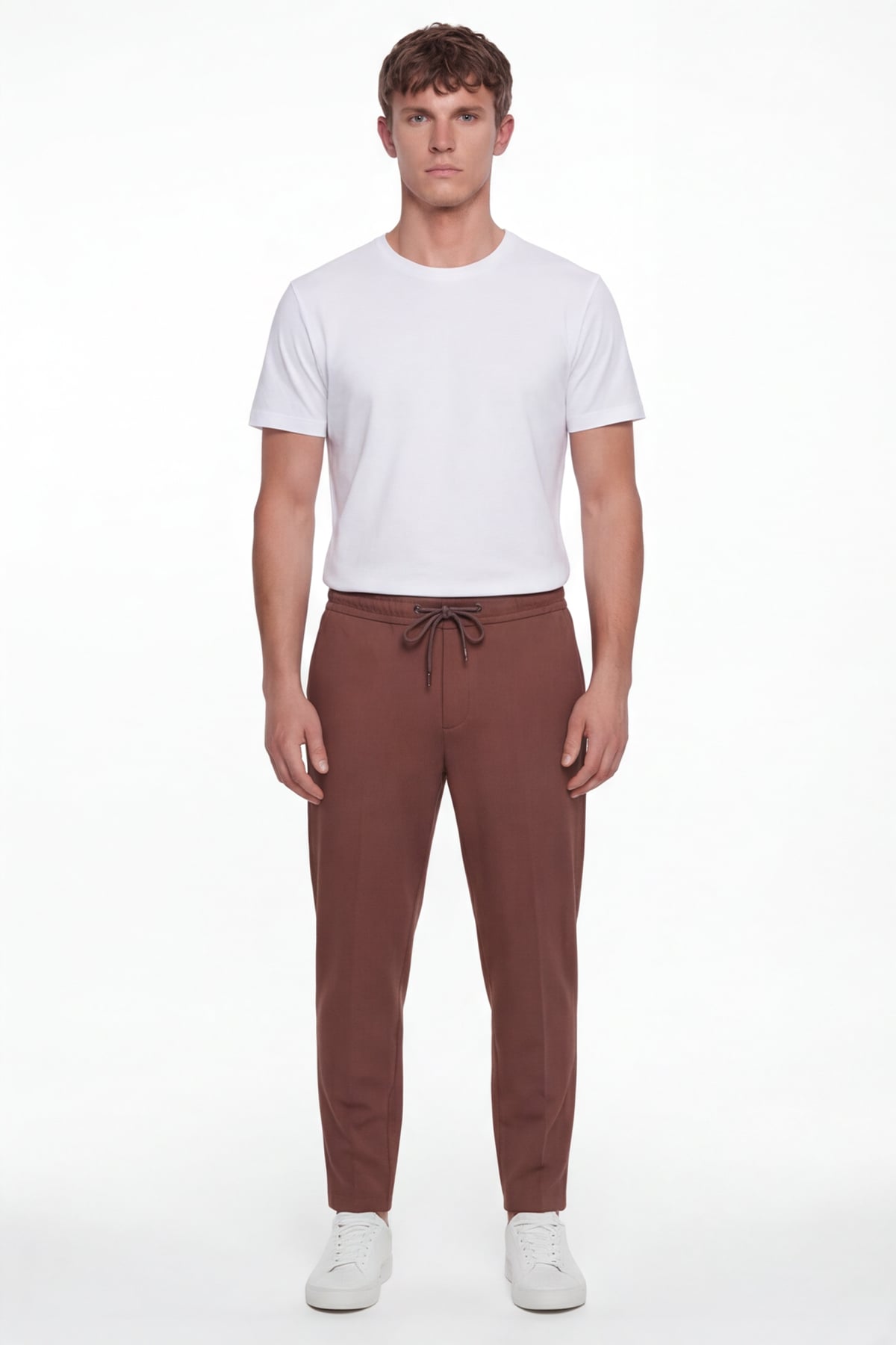 Giotelli Erkek Tarçın Dar Kesim Slim Fit Pamuklu Dokuma 6 Drop Pantolon
