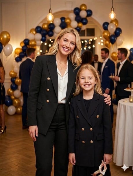 Anne Kız Gold Düğmeli Blazer Ceket