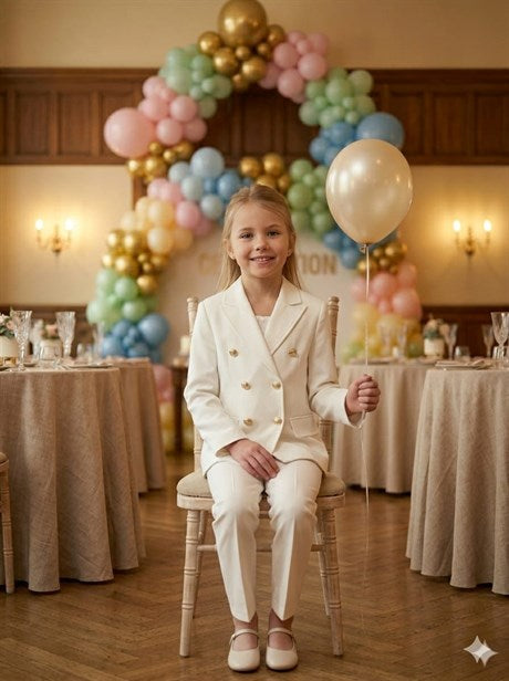 Anne Kız Gold Düğmeli Blazer Ceket
