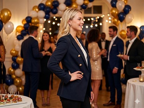 Anne Kız Gold Düğmeli Blazer Ceket