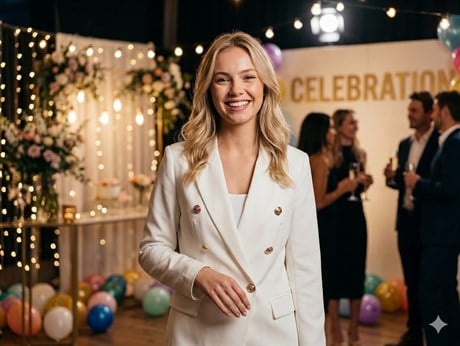 Anne Kız Gold Düğmeli Blazer Ceket