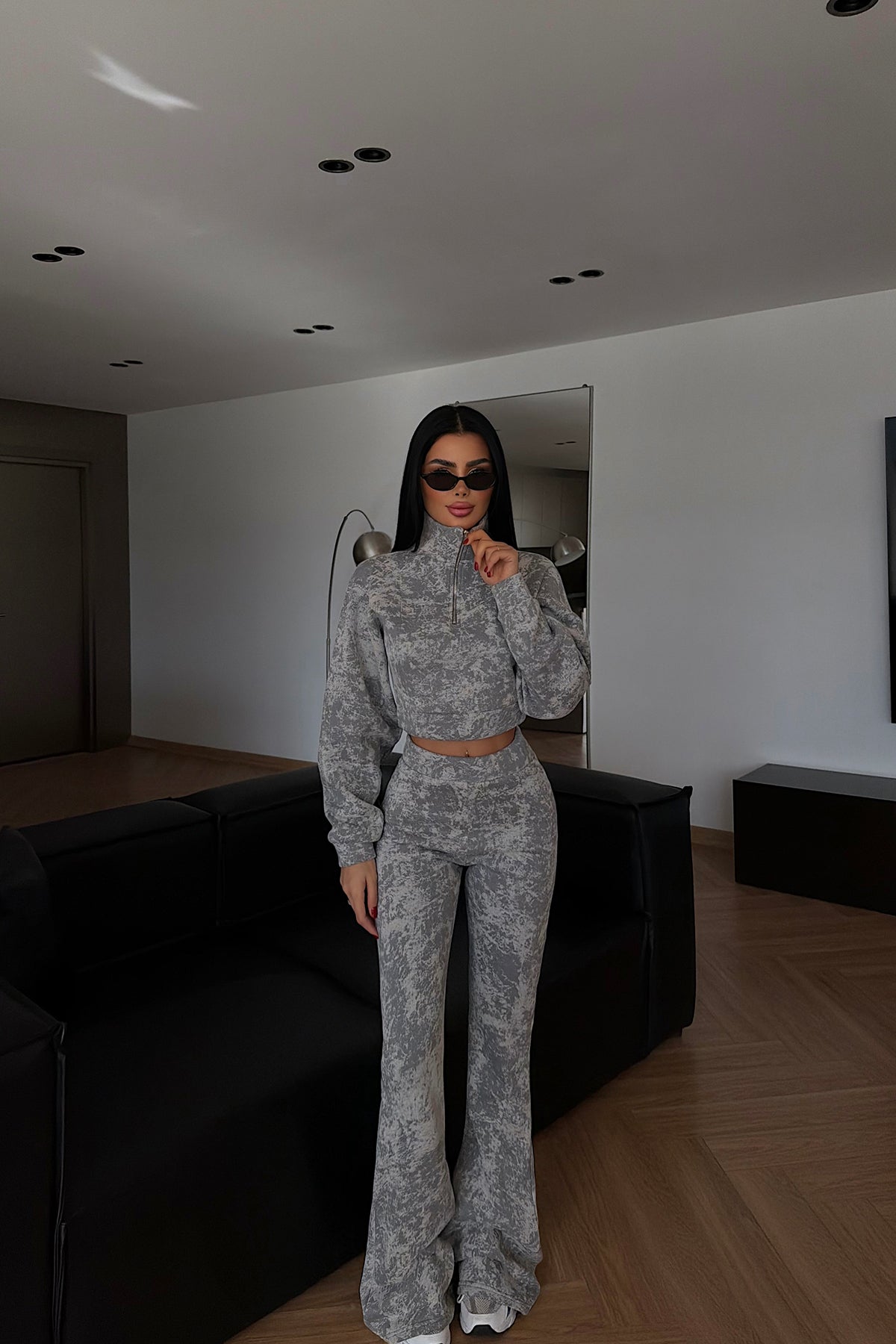 Gri Polena eşofman takımı ATE-4309