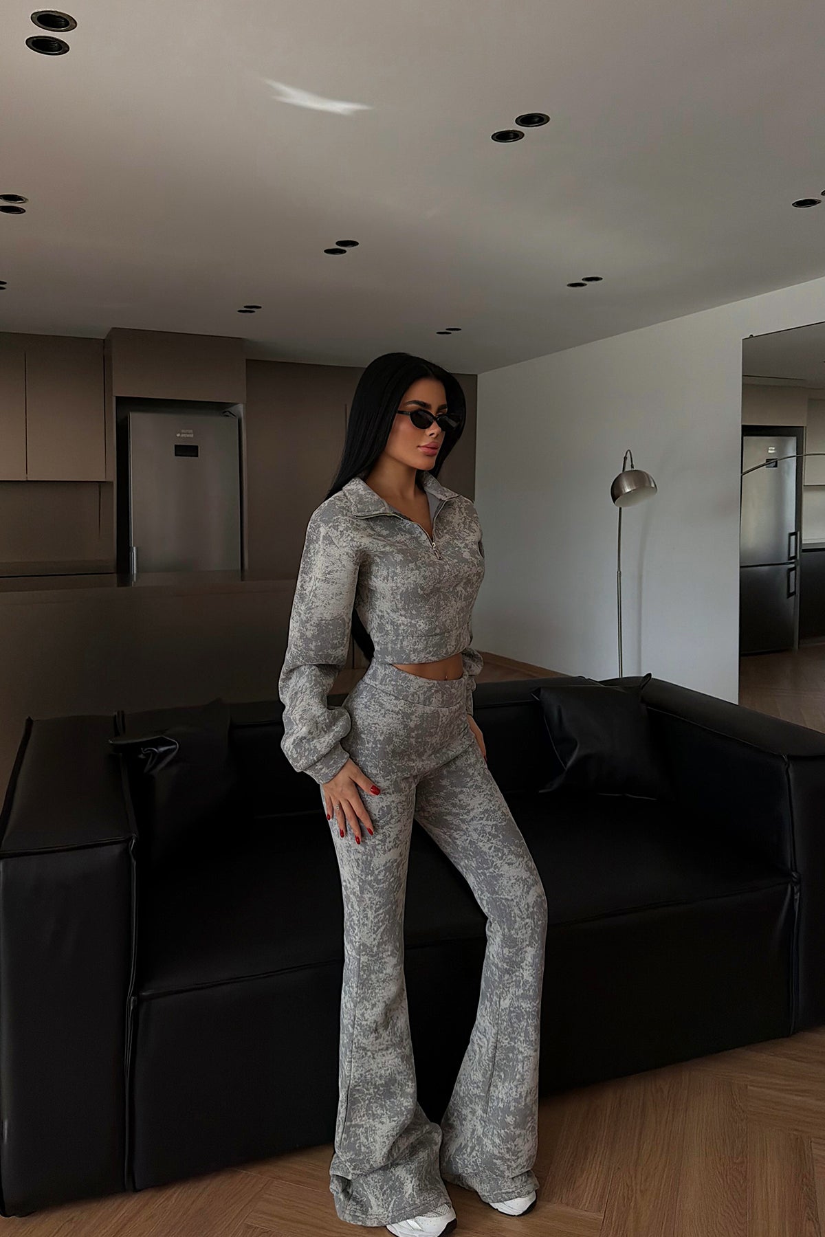 Gri Polena eşofman takımı ATE-4309