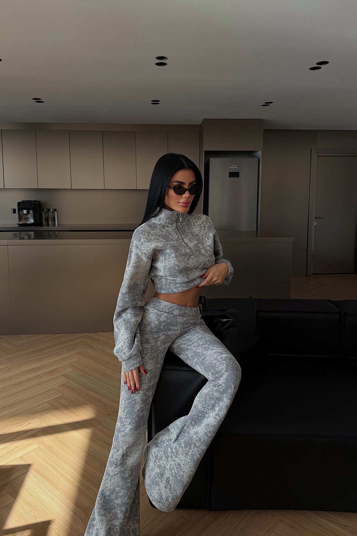 Gri Polena eşofman takımı ATE-4309