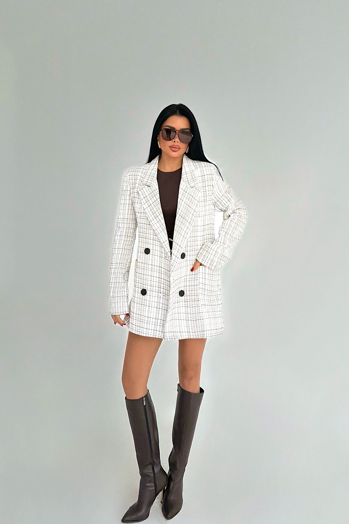 Gri Ekose Kody Ceket ATE-3967