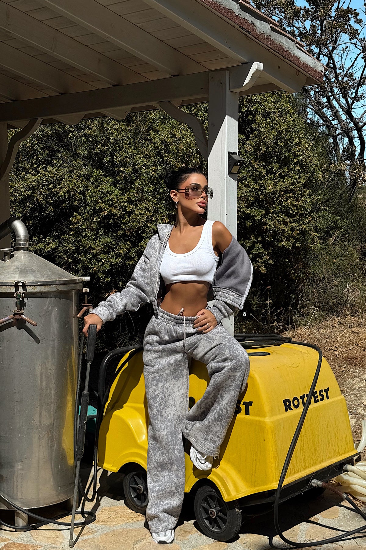 Gri Joelle Desenli Eşofman Takım ATE-3643