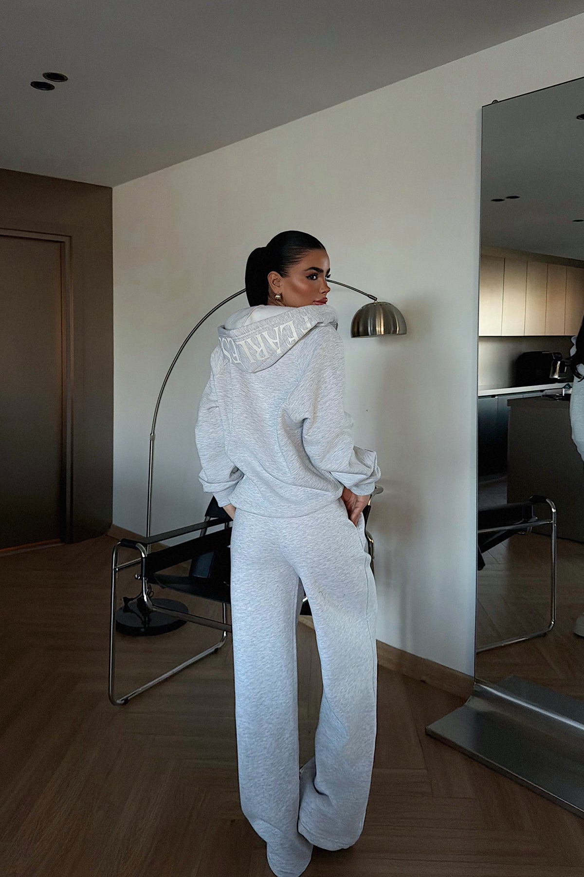 Gri Bonny Fermuarlı Eşofman Takım ATE-3867