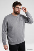 Gri Melanj Basic Büyük Beden Erkek Sweatshirt - 88126