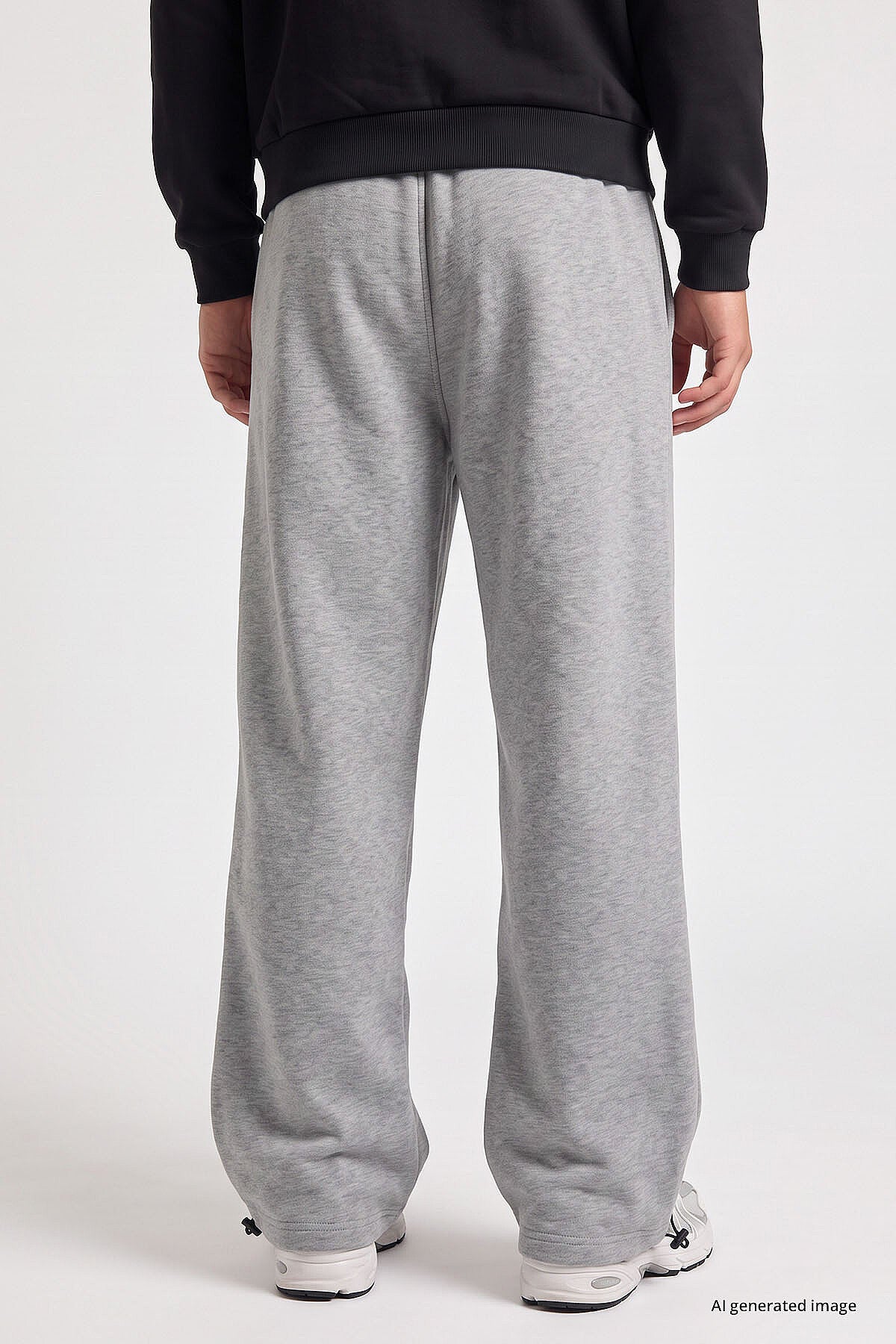 Gri Melanj Lastikli Erkek Baggy Eşofman Alt - 82200