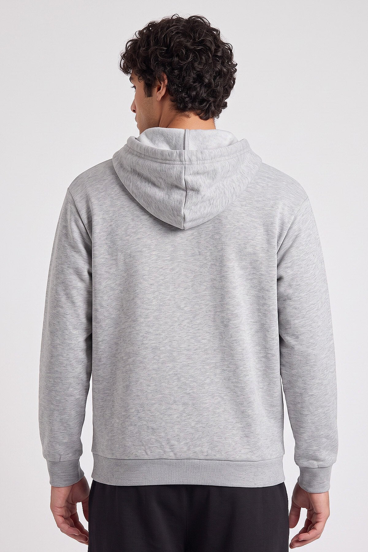 Gri Melanj Standart Kalıp Basic Erkek Sweatshirt - 88513