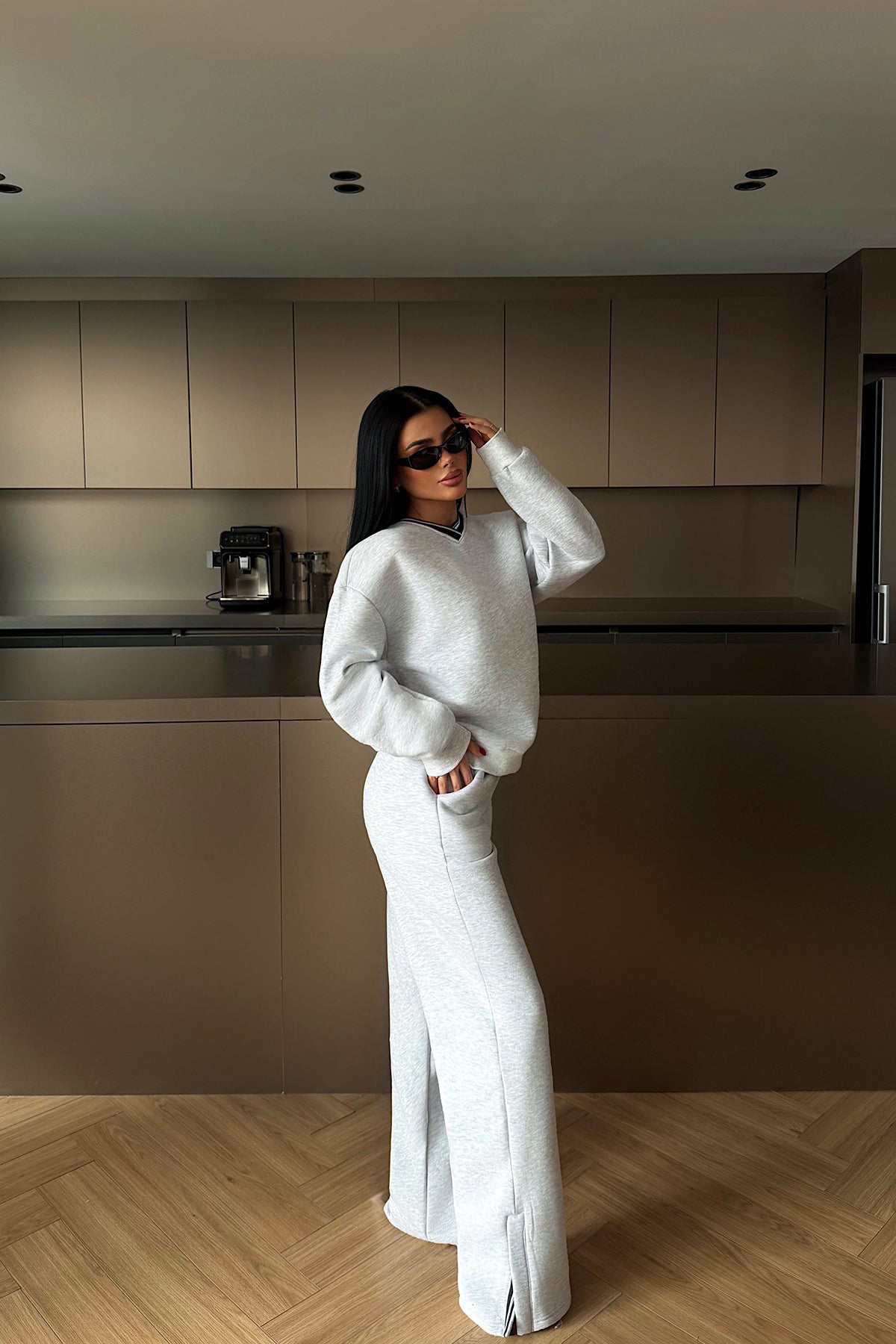 Gri Kassel eşofman takımı ATE-4282