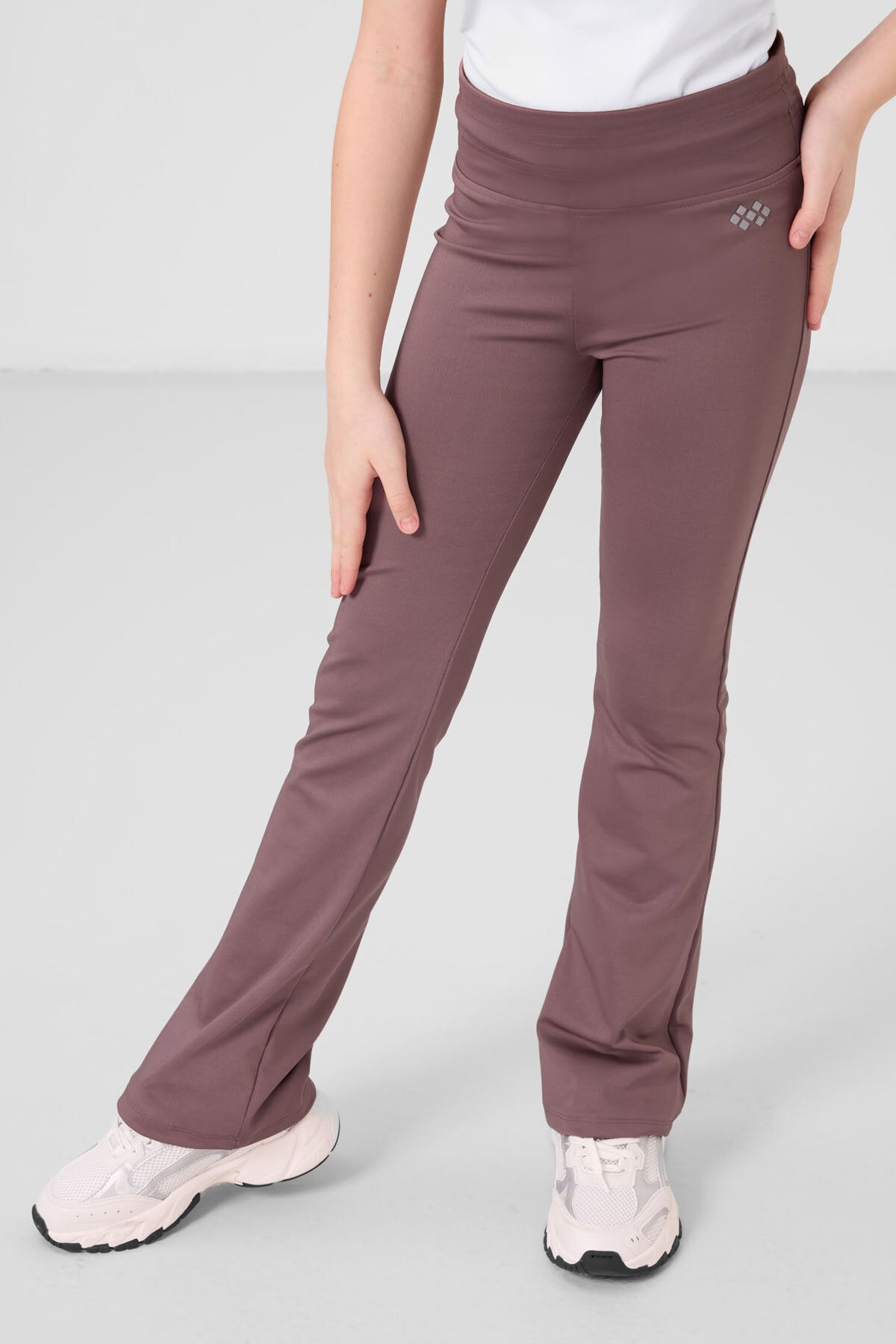 Gül Kurusu Esnek Standart Fit Basic Performans İspanyol Paça Kız Çocuk Tayt - 75193