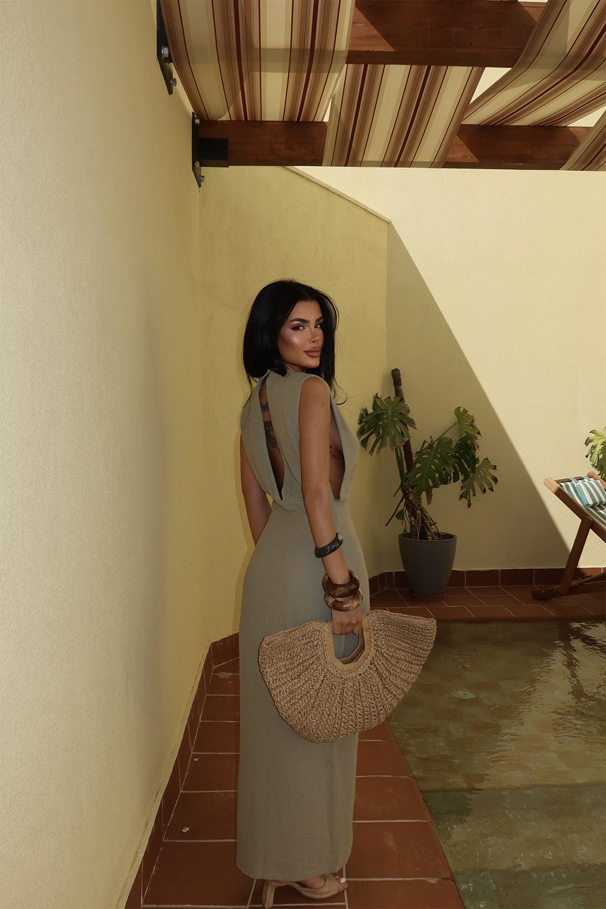 Haki Himari Elbise ATE-1649