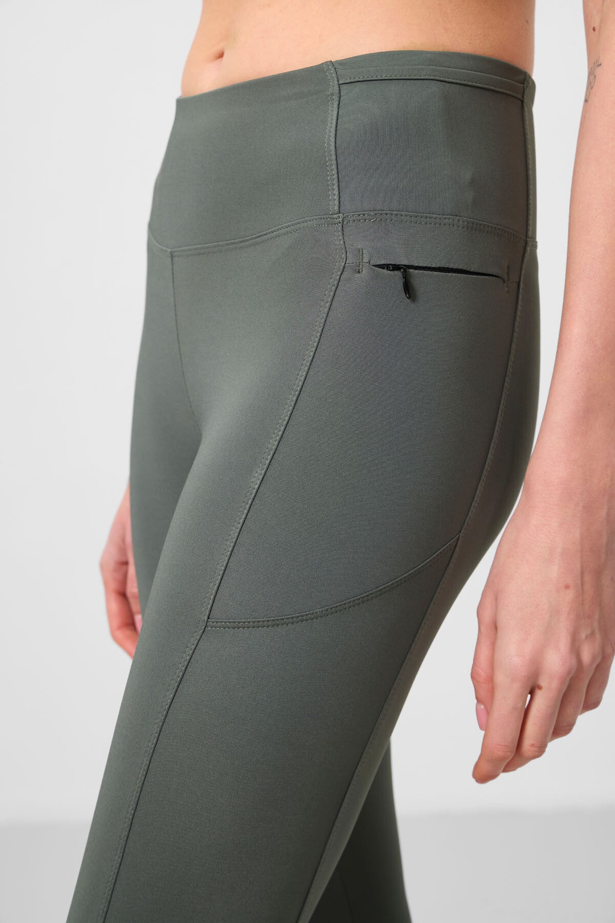 Haki Esnek Standart Fit Performans Kadın Tayt - 94667