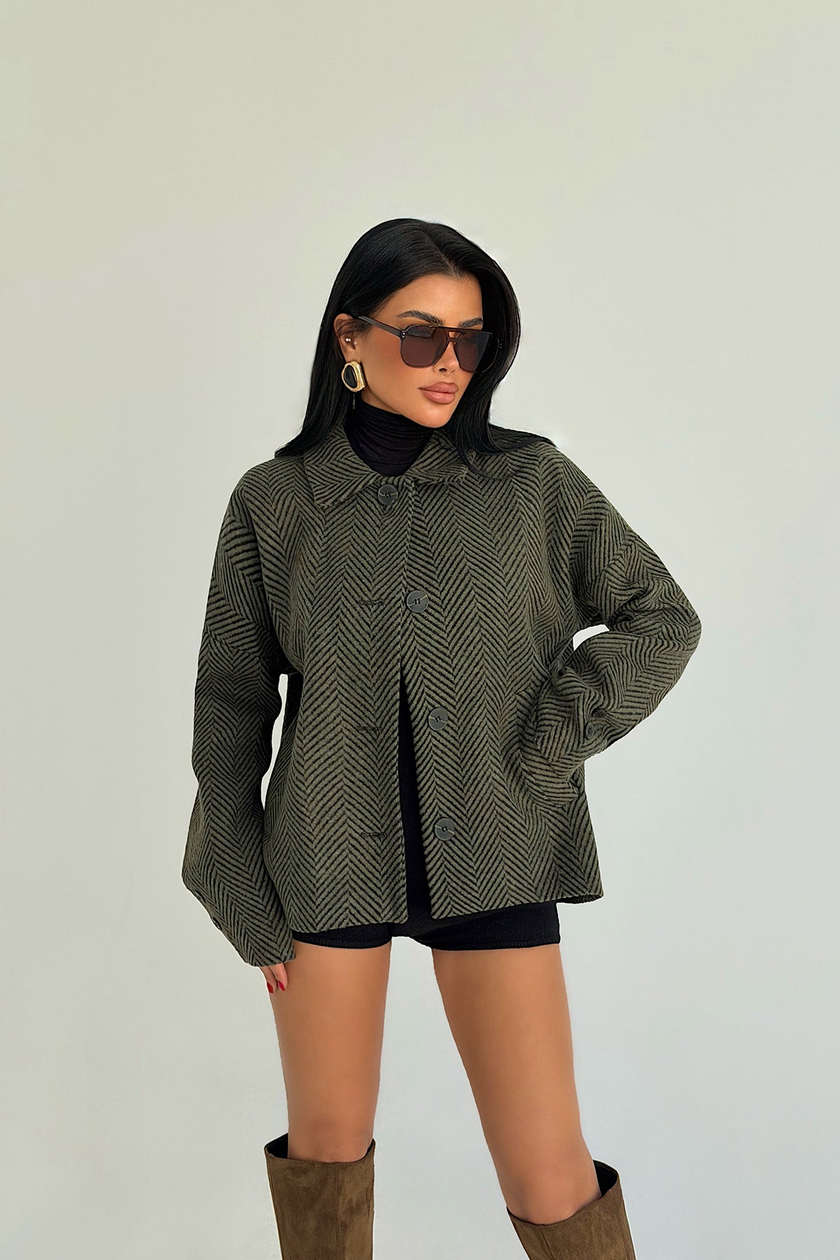 Haki Vehla Kaşe Ceket ATE ATE-3858