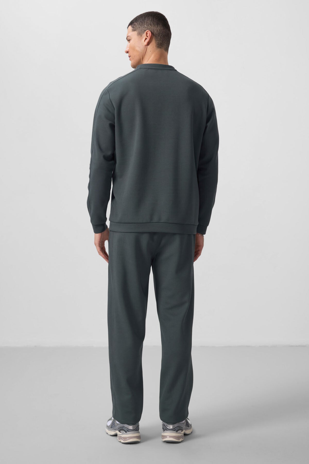 Haki Yüzeyi Dokulu Oversize Erkek Eşofman Takım - 85275