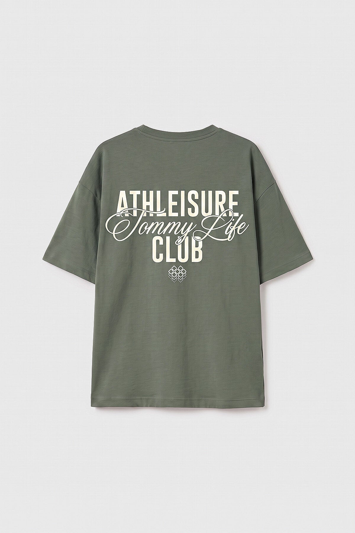 Haki Oversize Kısa Kollu Baskılı Kız Çocuk T-Shirt - 75175