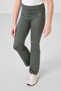 Haki Esnek Standart Fit Basic Performans İspanyol Paça Kız Çocuk Tayt - 75193