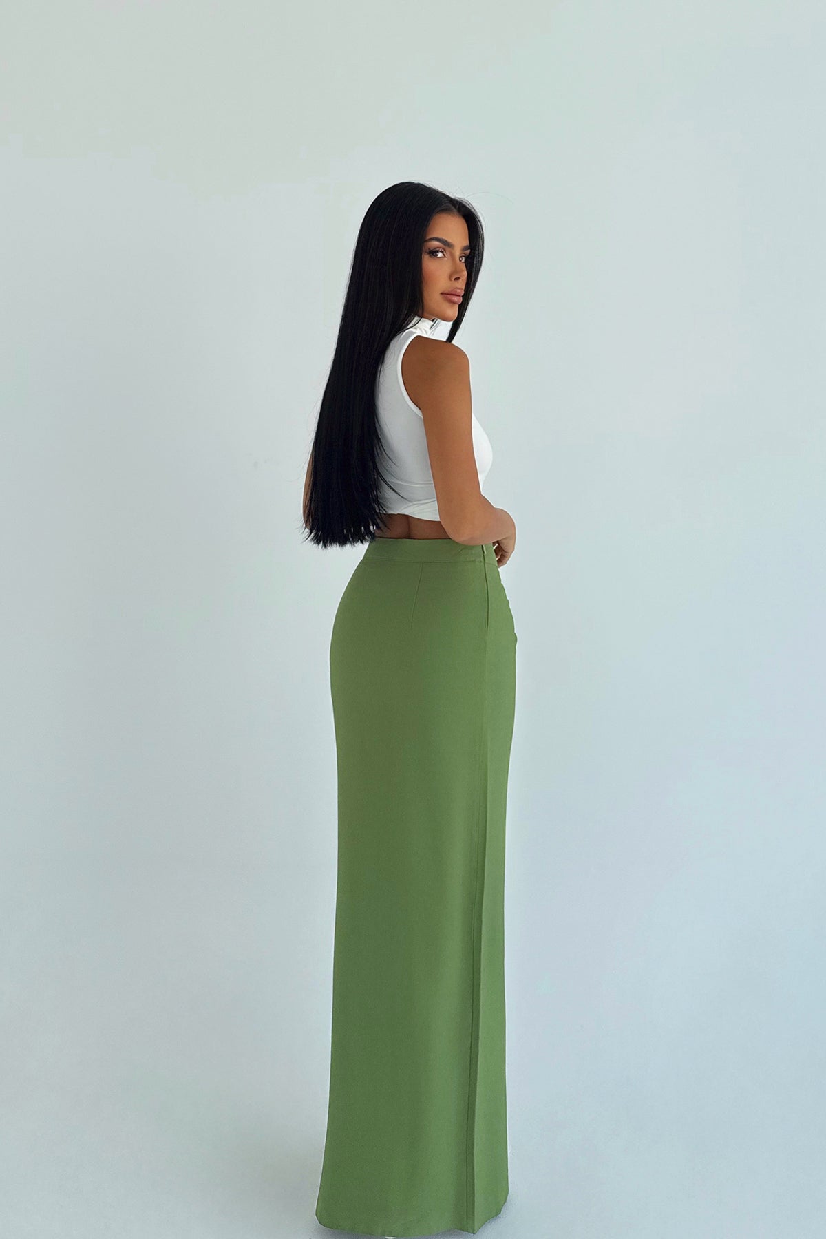 Haki Drea Uzun Etek ATE-2348