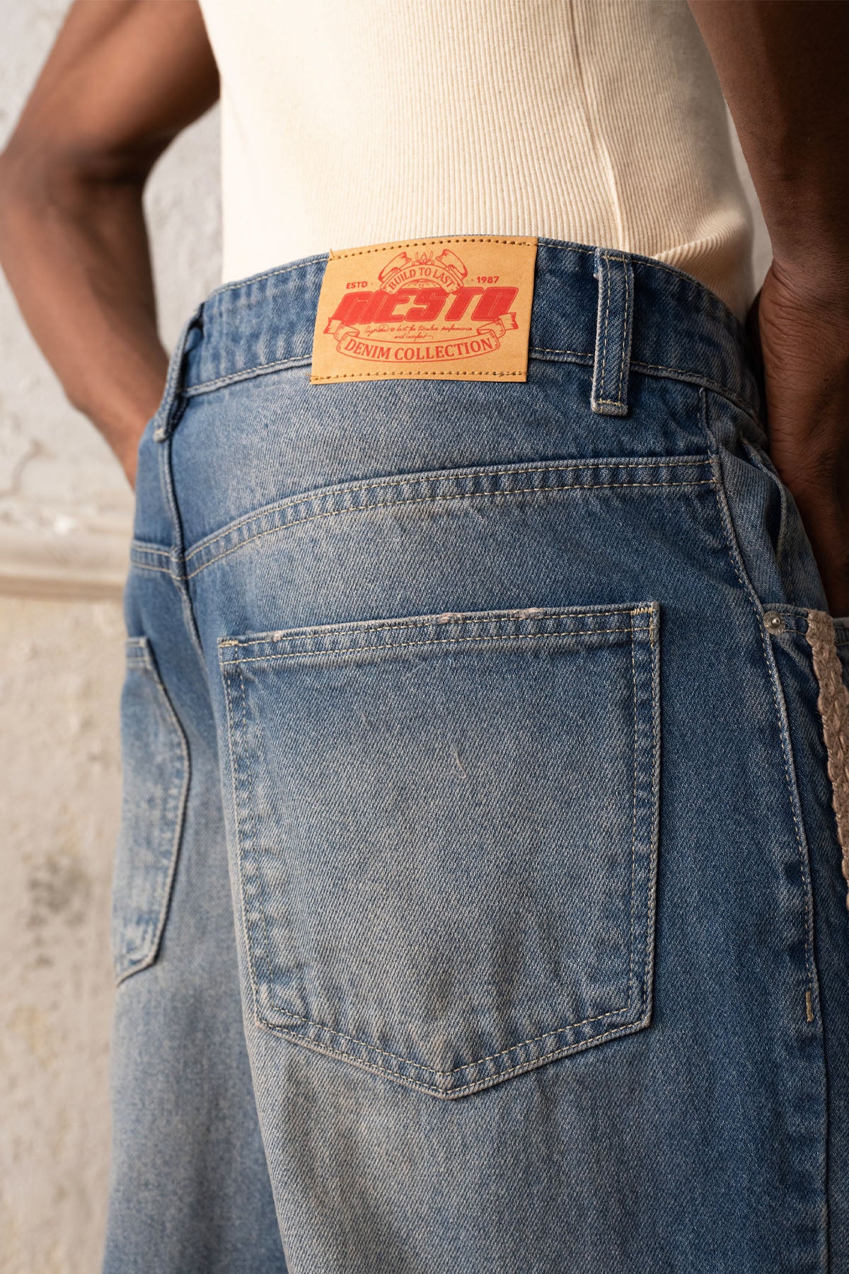 HASIR ŞERİTLİ MAVİ JEAN - MAVİ M