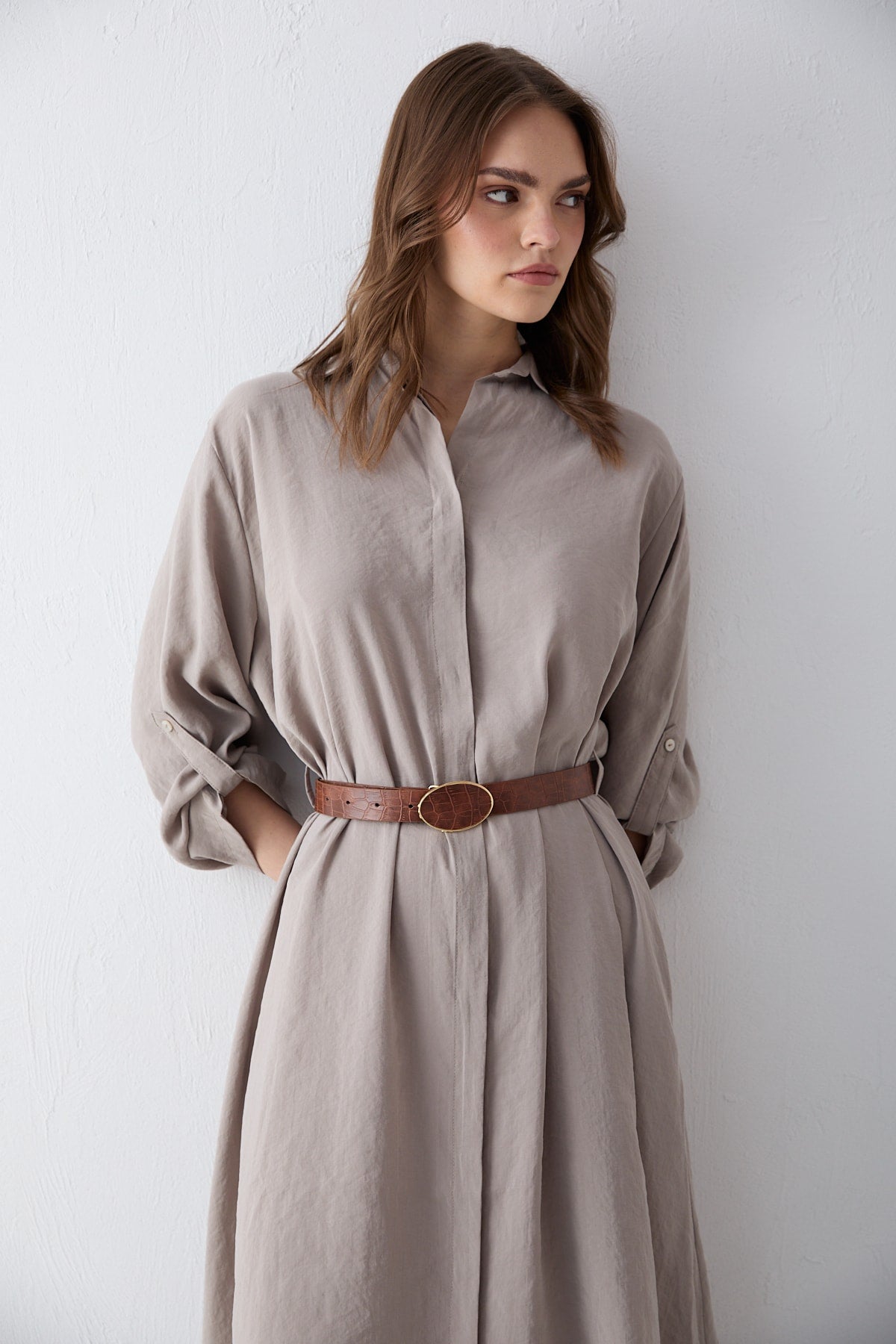 Kemerli Oversize Elbise 81-3270