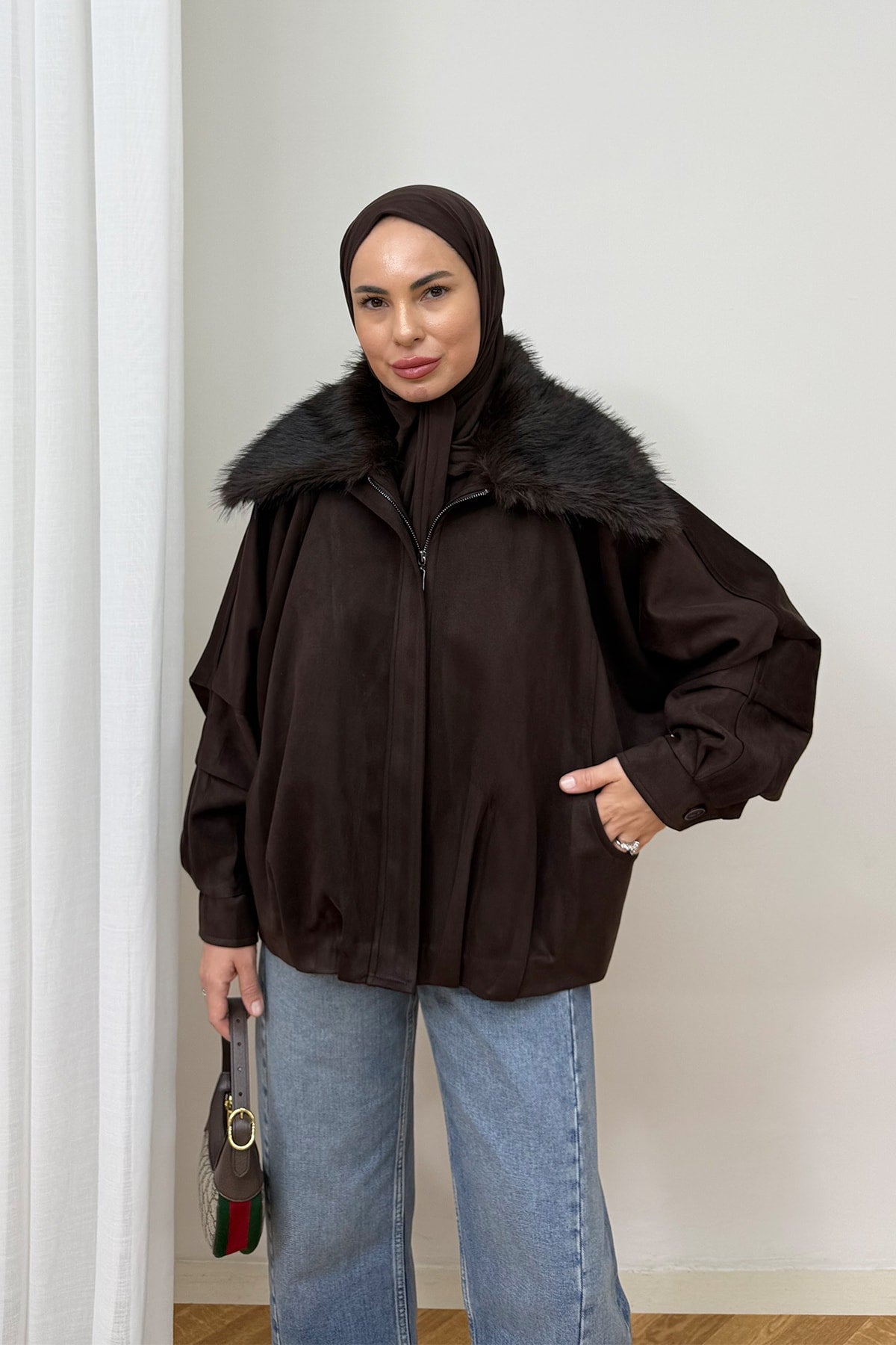 Süet Kürklü Mont 12-70212