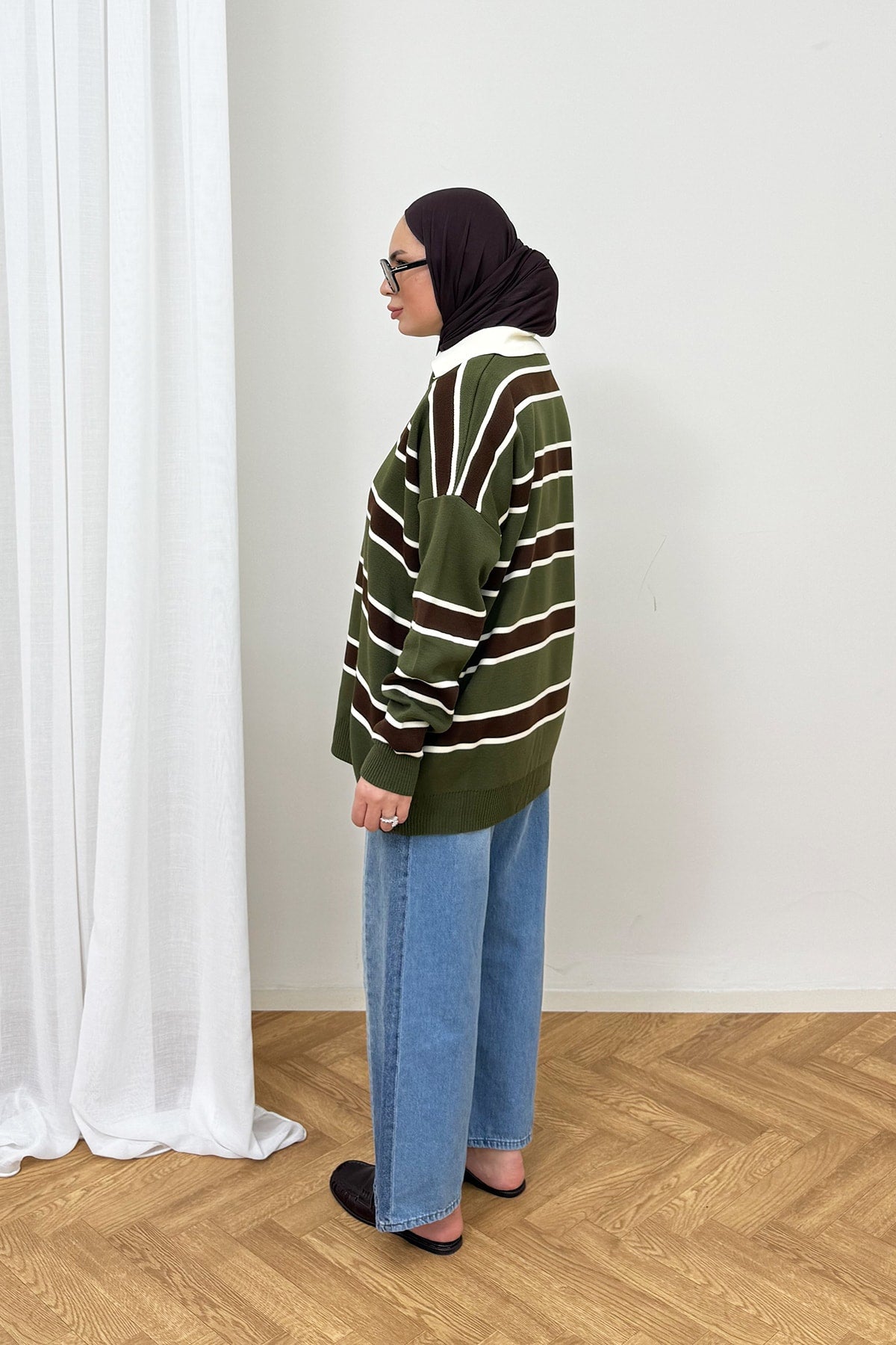 Çizgili Triko Kazak 87-25730