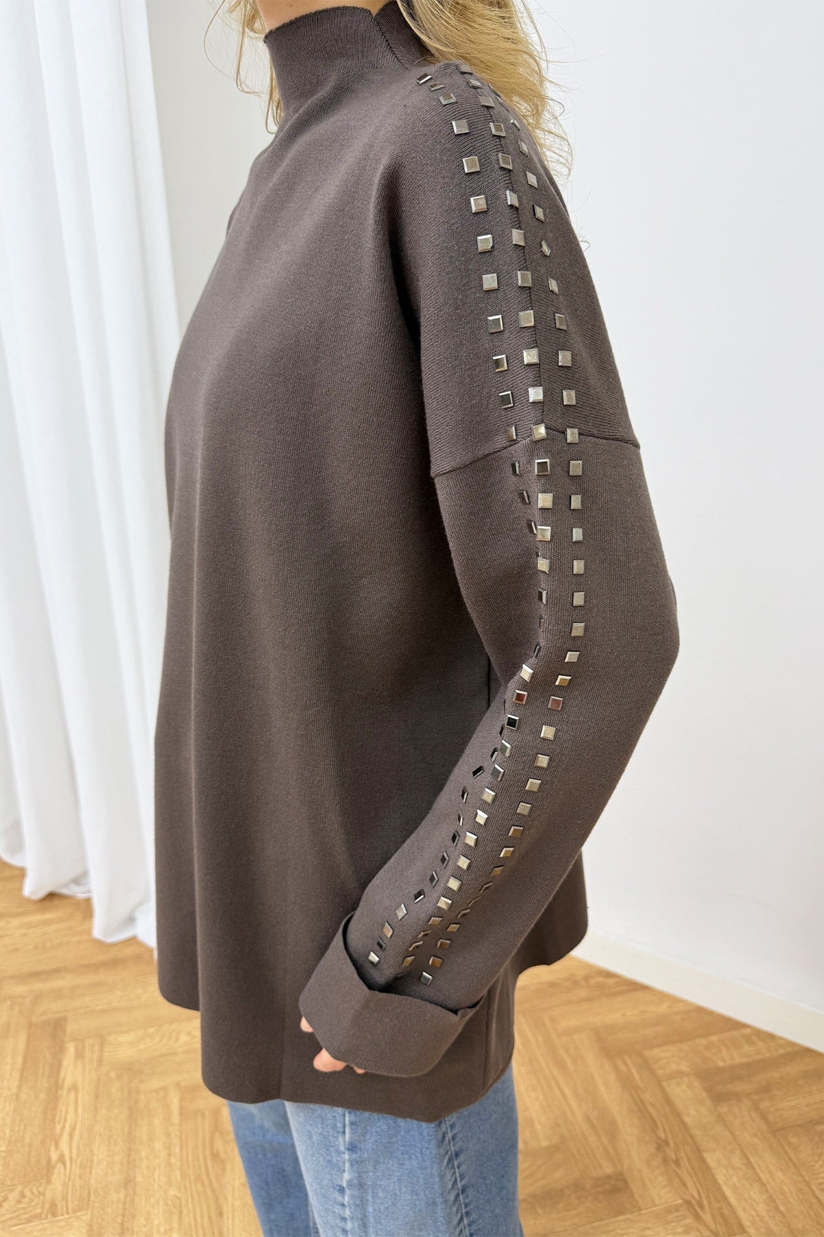 Aksesuarlı Triko Tunik 87-26150