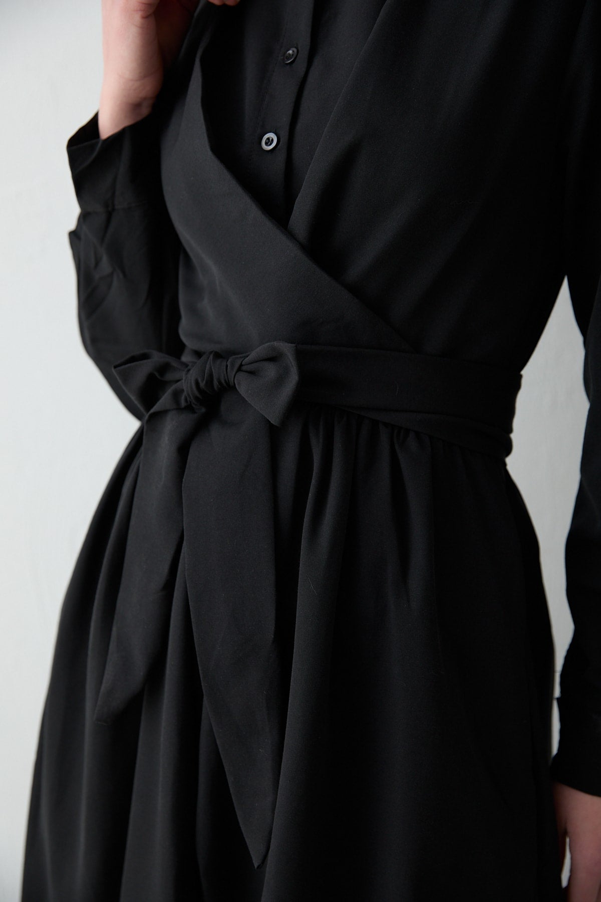 Bağlamalı Poplin Elbise 68-6163-1