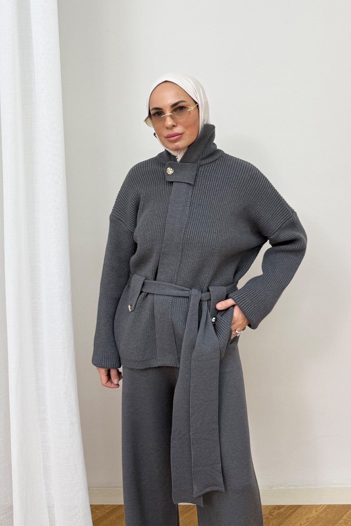 Kuşaklı Triko Takım 87-2680