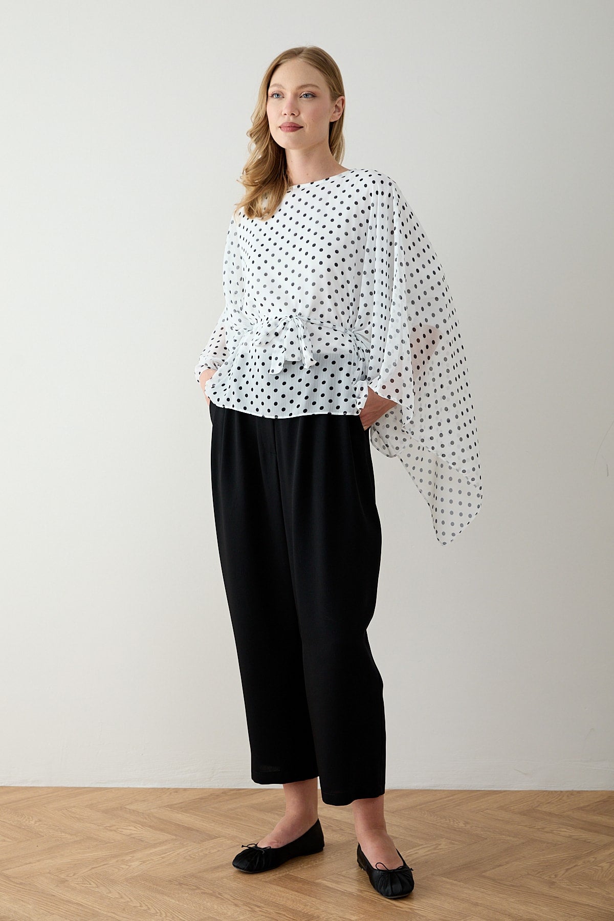 Puantiye Pelerin Tunik 12-5419