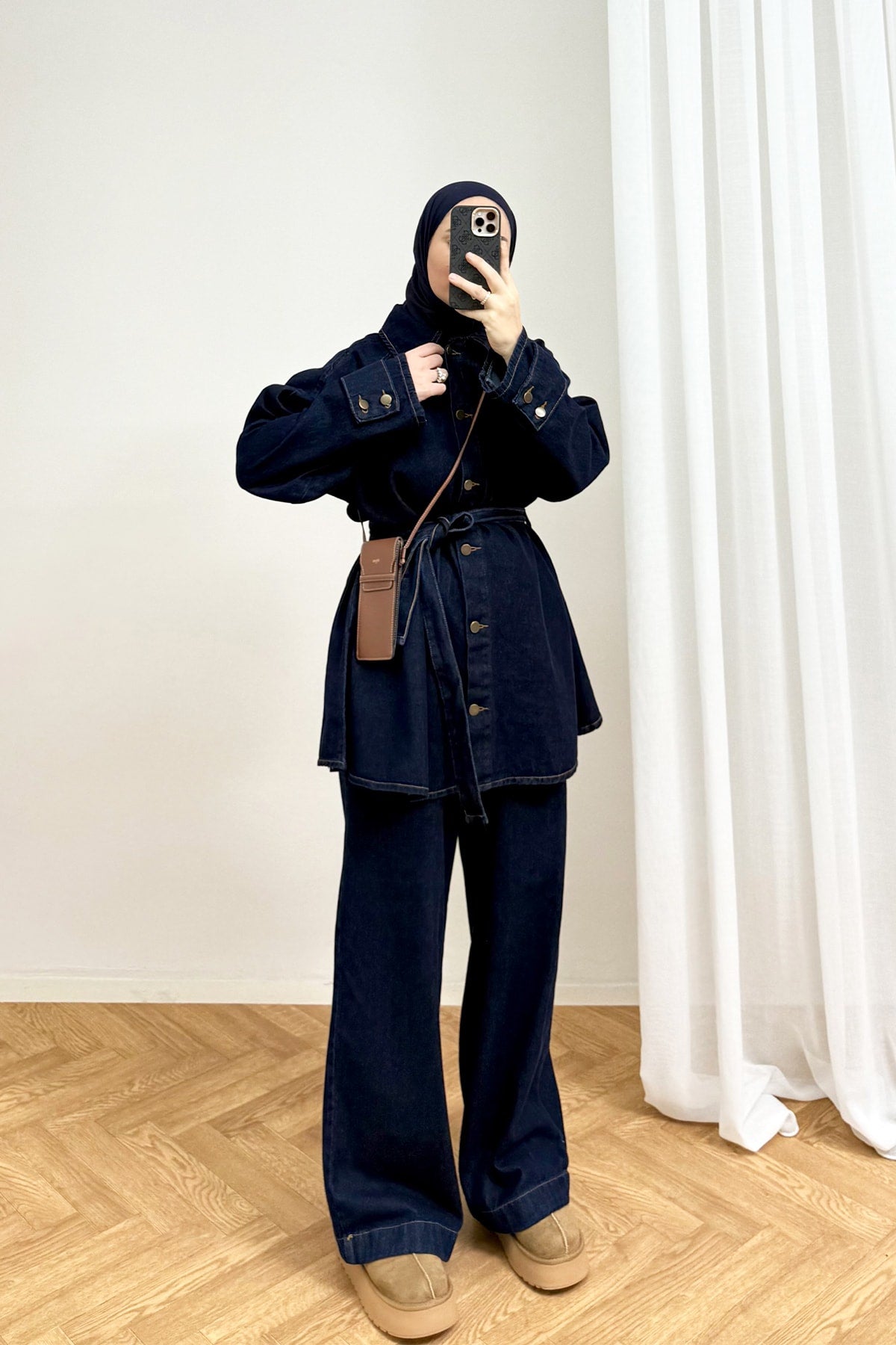 Kuşaklı Denim Takım 4-62808