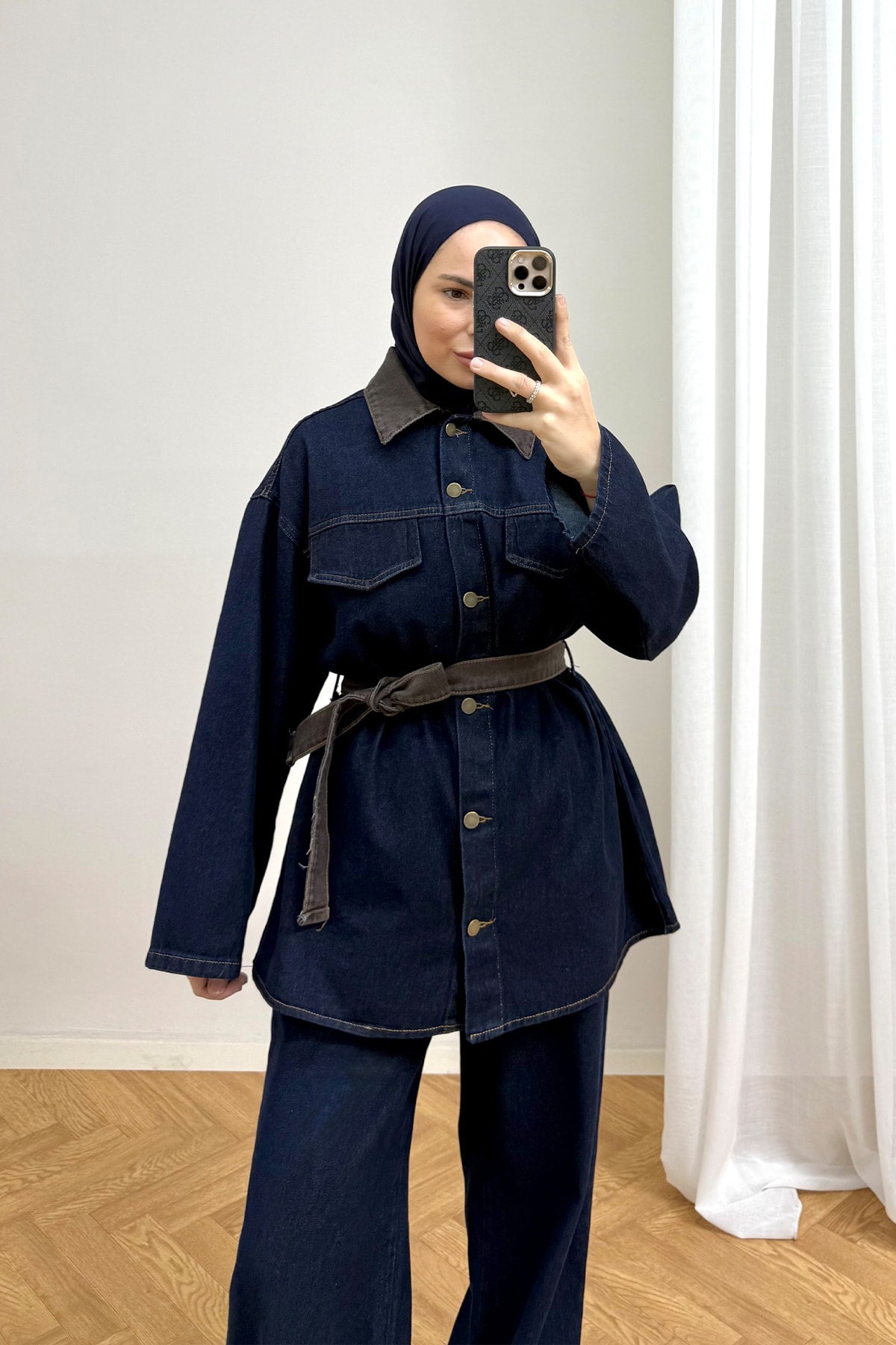 Düğmeli Denim Takım 4-62807