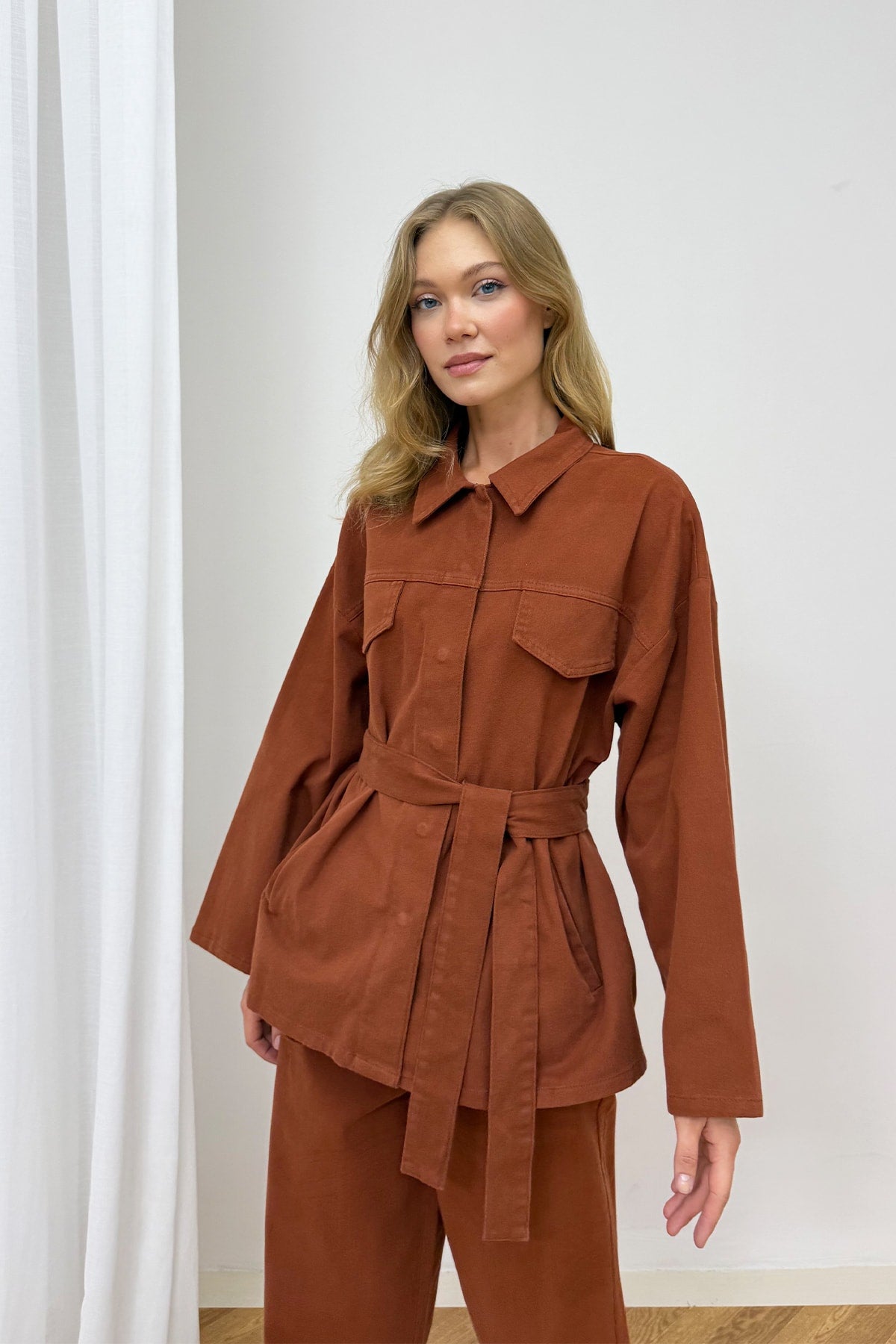 Gabardin Kuşaklı Takım 12-8843