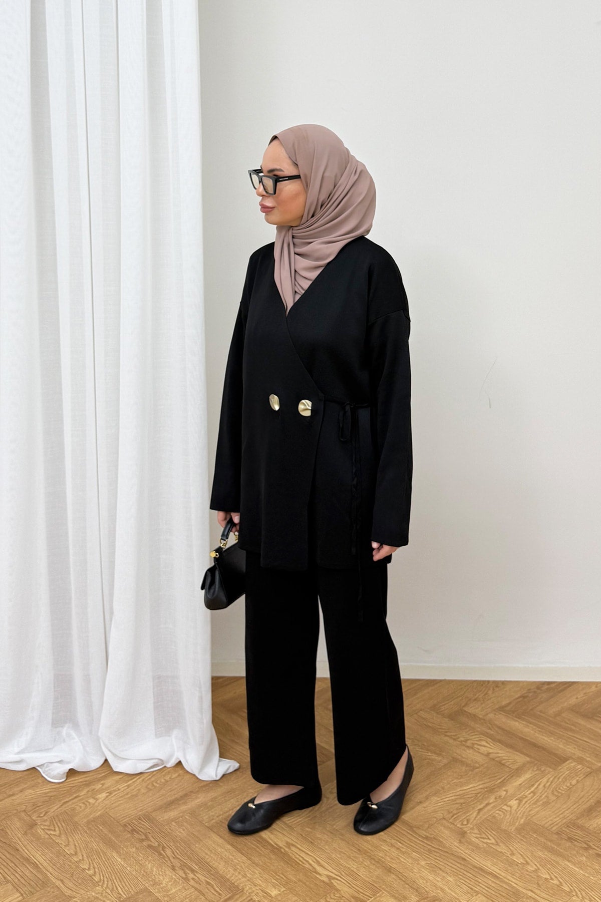 Düğmeli Triko Takım 87-25310
